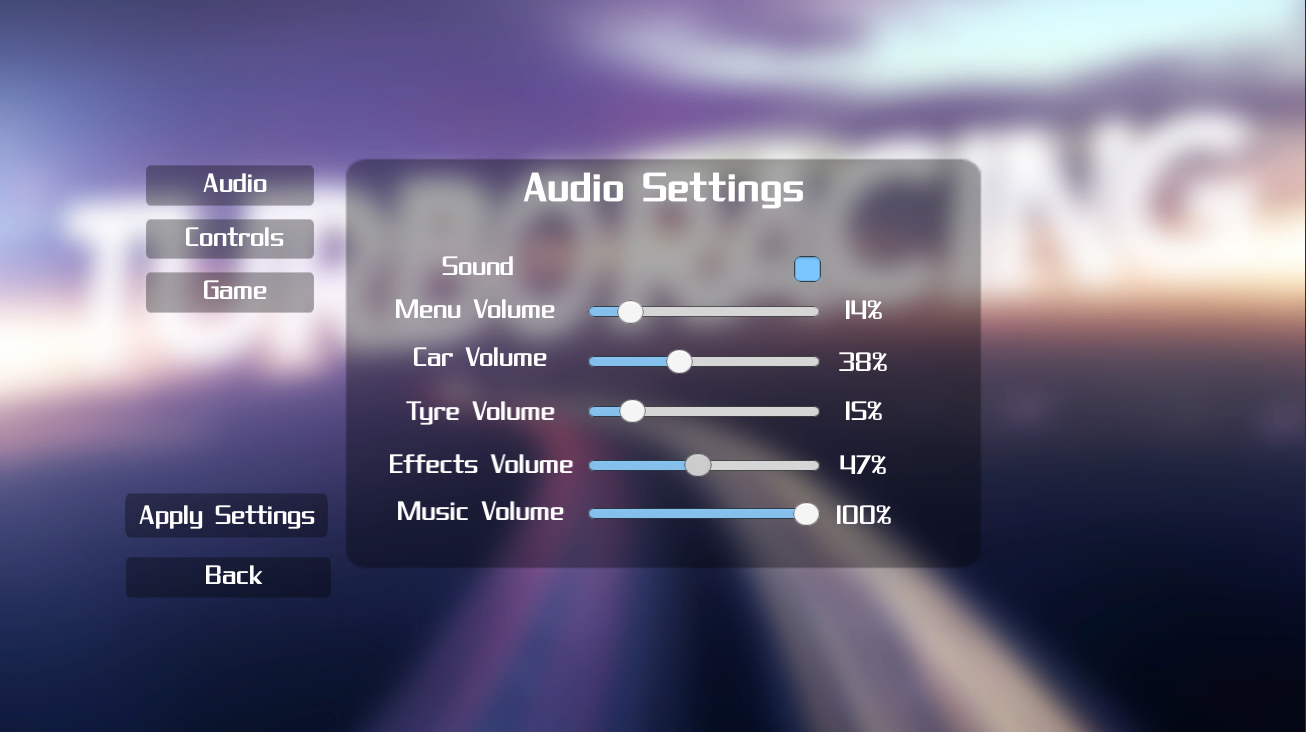 Settings Menu